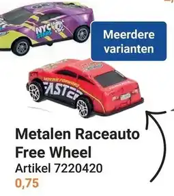 Lobbes Free Wheel Metalen Raceauto aanbieding