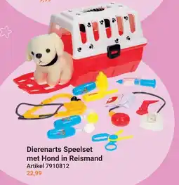 Lobbes Dierenarts speelset met hond in reismand aanbieding