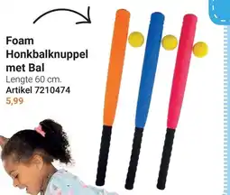 Lobbes Foam Honkbalknuppel met Bal aanbieding