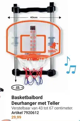 Lobbes Super basketbalbord deurhanger met teller aanbieding