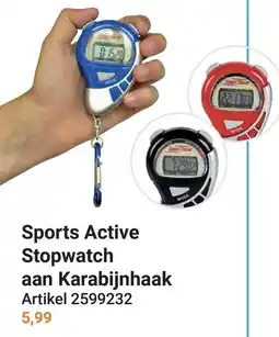Lobbes Sports Active Stopwatch aan Karabijnhaak aanbieding