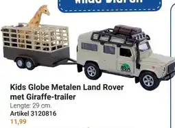 Lobbes Kids Globe Metalen Land Rover met Giraffe-trailer aanbieding
