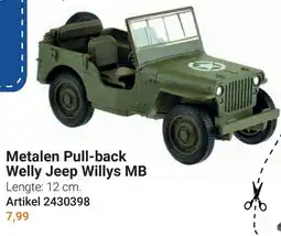 Lobbes Welly Metalen Pull-back Jeep Willys MB aanbieding