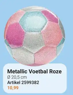 Lobbes Metallic Voetbal Roze aanbieding