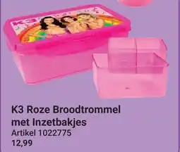 Lobbes K3 Roze Broodtrommel met Inzetbakjes aanbieding
