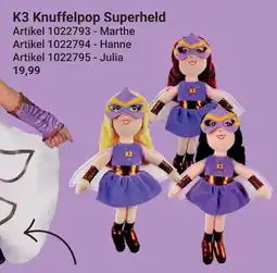 Lobbes K3 Knuffelpop Superheld aanbieding