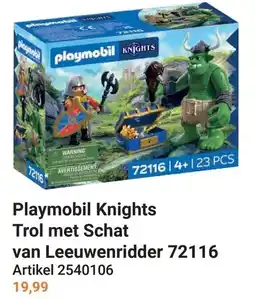 Lobbes Playmobil Knights Trol met Schat van Leeuwen ridder 72116 aanbieding