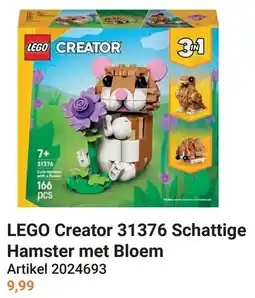 Lobbes LEGO Creator 31376 Schattige Hamster met Bloem aanbieding