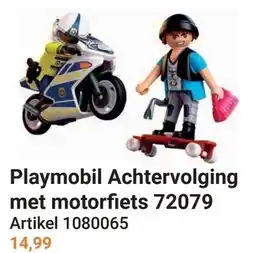 Lobbes Playmobil Achtervolging met motorfiets 72079 aanbieding