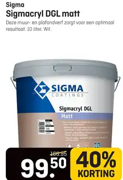 Hubo Sigma Sigmacryl DGL matt aanbieding