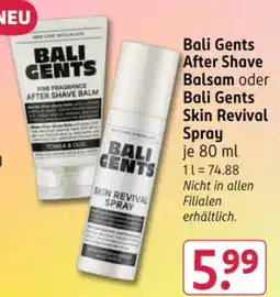 Rossmann DE Bali Gents After Shave Balsam oder Bali Gents Skin Revival Spray aanbieding