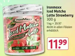 Rossmann DE IronMaxx Iced Matcha Latte Strawberry aanbieding