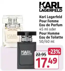 Rossmann DE Karl Lagerfeld Pour Femme Eau de Parfum 45 ml oder Pour Homme Eau de Toilette 50/60 ml aanbieding