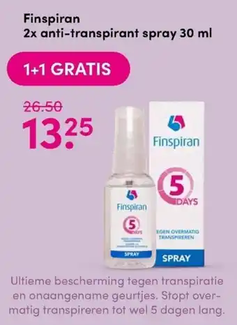 DA Finspiran 2x anti-transpirant spray 30ml aanbieding