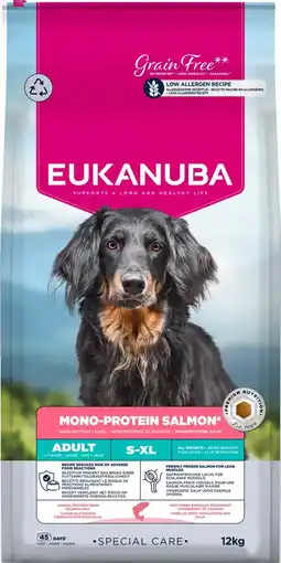 Intratuin Eukanuba hondenvoer brokken Mono Protein S/XL adult zalm 12 kg aanbieding
