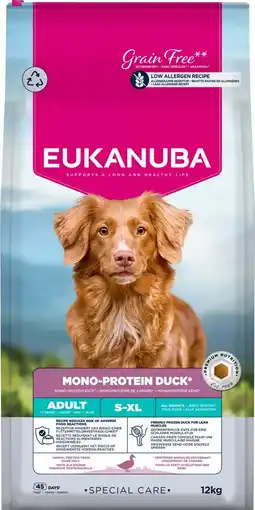 Intratuin Eukanuba hondenvoer brokken Mono Protein S/XL adult eend 12 kg aanbieding