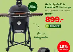 Welkoop Grizzly Grills kamado Elite Large aanbieding