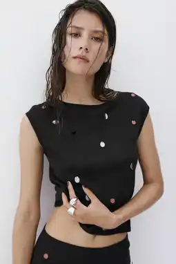 Wehkamp Mango top met pailletten - zwart aanbieding