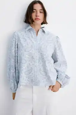 Wehkamp Mango blouse met print - lichtblauw aanbieding