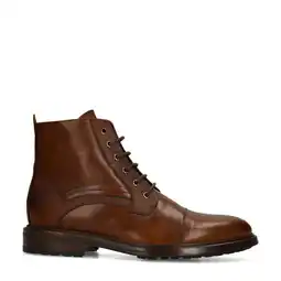 Wehkamp Black Label leren veterboots bruin aanbieding