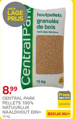 Praxis Central Park houtpellets granulés de bois aanbieding