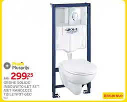 Praxis Grohe Solido inbouwtoilet set met randloze toilet pot geo wit aanbieding
