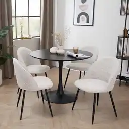 Action Stoelen bouclé - 2 stuks - Crème aanbieding