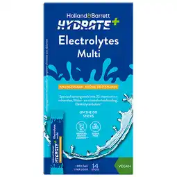 Holland & Barrett 1+1 gratis | Holland & Barrett Hydrate+ Electrolytes Multi Ananas smaak - 14 sticks aanbieding