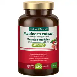 Holland & Barrett Holland & Barrett Meidoorn Extract 420 mg - 120 capsules aanbieding