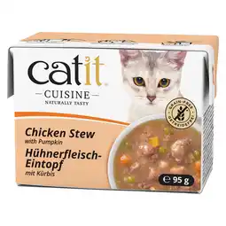 Zooplus 12x95g Catit Cuisine stoofschotel kip met pompoen natvoer voor katten aanbieding