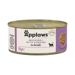 Zooplus 4 x 70 g + 2 x 70 g gratis! Applaws natvoer voor katten 6 x 70 g - Makreel & Sardientjes aanbieding