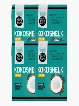 Flink Sum & Sam Kokosmelk 17% 500ml 4x aanbieding