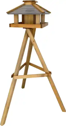 Intratuin Intratuin vogelvoederhuisje naturel 34 x 34 x 126 cm aanbieding