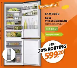 Expert Samsung koel-vriescombinatie RB34C705CS9/EF aanbieding