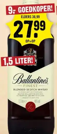 Dirck 3 Ballantine's Finest Blended Scotch Whisky aanbieding