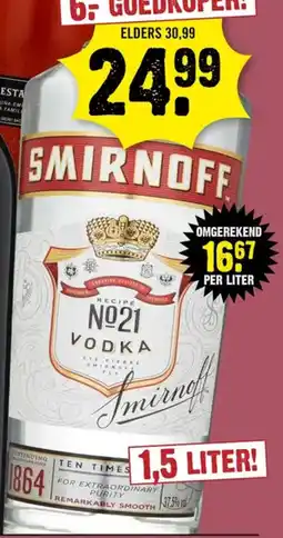Dirck 3 Smirnoff No 21 Vodka aanbieding
