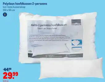 Makro Polydaun hoodfkussen 2-persoons 150x50cm aanbieding