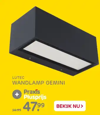 Praxis Tuincentrum Lutec wandlamp gemini aanbieding