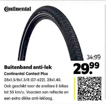 Plentyparts Buitenband Anti-Lek Continental Contact Plus aanbieding