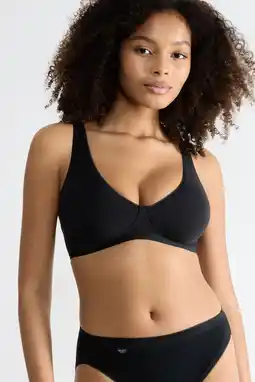 Wehkamp sloggi Basic+ niet-voorgevormde bh zonder beugel zwart aanbieding