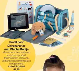 Lobbes Small Foot Dierenartstas met Pluche Konijn aanbieding