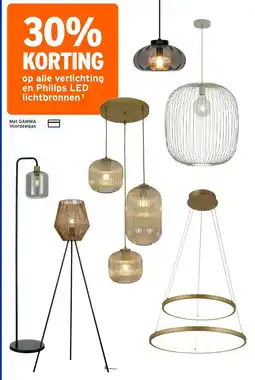 GAMMA alle verlichting en Philips LED lichtbronnen aanbieding