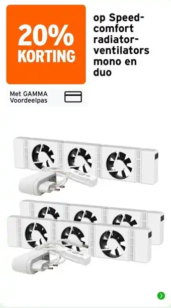 GAMMA Speed-comfort radiator-ventilators mono en duo aanbieding