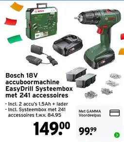 GAMMA Bosch 18V accuboormachine EasyDrill Systeembox aanbieding
