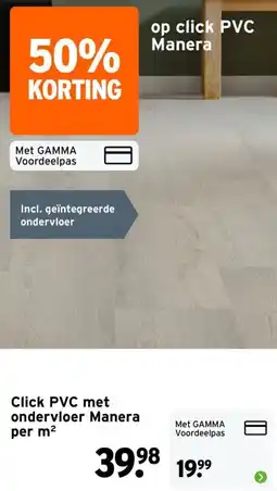 GAMMA Click PVC met ondervloer Manera aanbieding