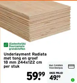 GAMMA Underlayment Radiata aanbieding