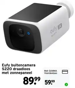 GAMMA Eufy buitencamera S220 draadloos met zonnepaneel aanbieding