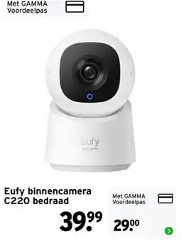 GAMMA Eufy binnencamera C220 bedraad aanbieding