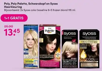 DA Poly, Poly Palette, Schwarzkopf en Syoss Haarkleuring aanbieding