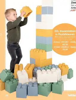 Lobbes XXL Bouwblokken in Pastelkleuren aanbieding